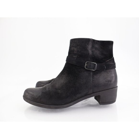 Dansko Womens Cagney Ankle Booties Size 40 / 9.5-10 Black Burnished Suede - Picture 3 of 10